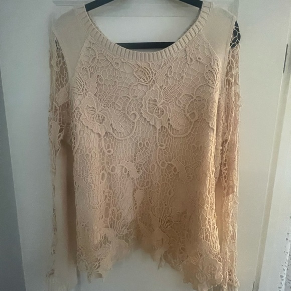 Free people lace open back sweater.  Gorgeous - Picture 2 of 4